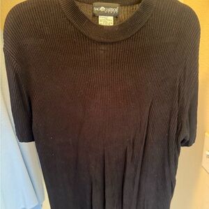 Sag Harbor Black Ribbed Short Sleeve Top